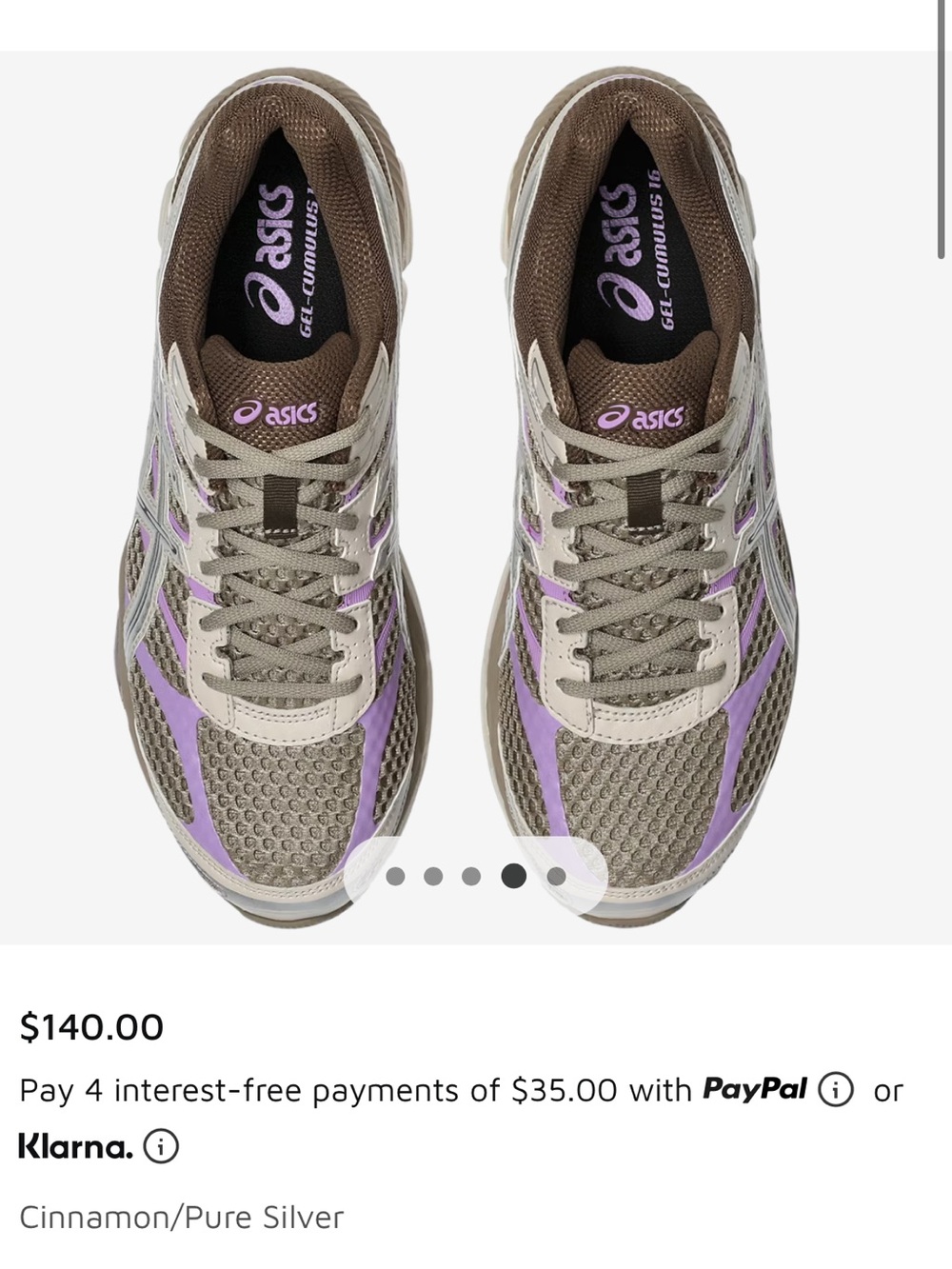 ASICS Women's Athletic Running Shoes in Cinnamon and Purple